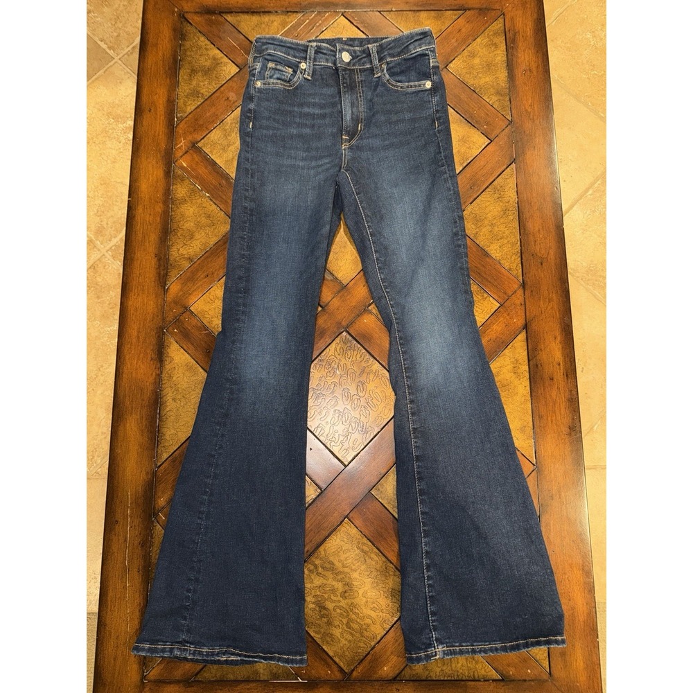 & Denim Women's Medium Wash Flared Skinny Leg Jeans Size XS US 2